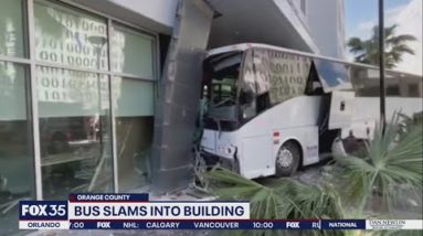 Bus slam into building in Lake Nona