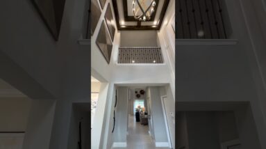 Look 🆙 2 story Foyer entrance- like the wood beams or na? Comment👇 thoughts? #floridahomesforsale