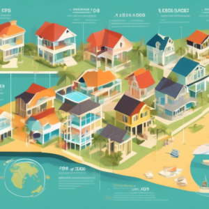 A detailed infographic of the Florida housing market with increasing bar graphs illustrating housing inventory growth, a line graph showing stabilization of prices, and a background map of Florida fea